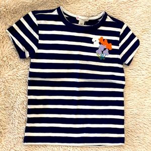 Crewcuts size 3 navy and white striped T-shirt